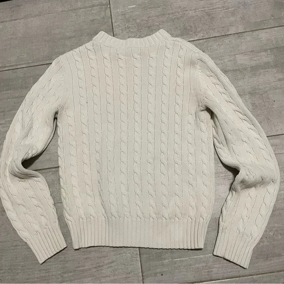 Tommy Hilfiger White Cable Knit Sweater - Picture 2 of 4